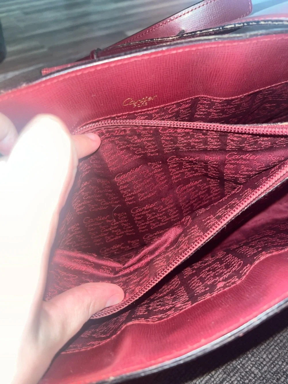 Cartier Classic Burgundy Red Leather Crossbody bag